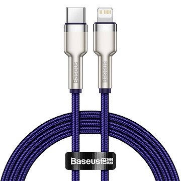 Baseus Cafule Series nabíjecí / datový kabel USB-C na Lightning PD 20W 1m, fialová