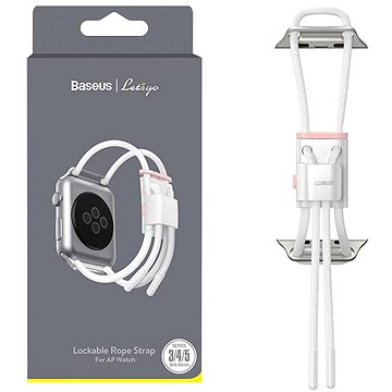 Baseus Lockable Rope Strap pro Apple Watch 38/40/41mm White&Pink