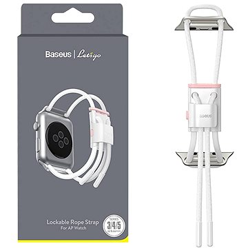 E-shop Baseus Lockable Rope Strap für Apple Watch 42/44/45/Ultra 49mm Weiss & Pink