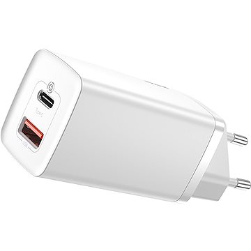 E-shop Baseus GaN2 Lite Quick Charger USB + USB-C 65W White
