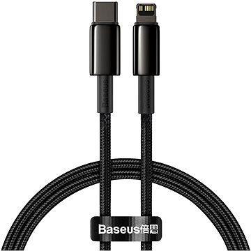 E-shop Baseus Tungsten Gold Fast Charging Data Cable Type-C to Lightning PD 20W 1m Schwarz