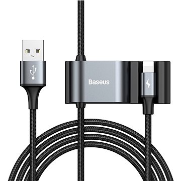 Baseus Special Lightning Data Cable + 2x USB for Backseat of Car Black
