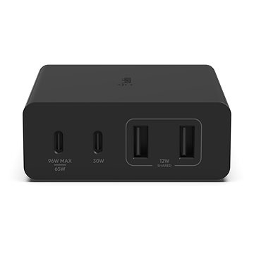 E-shop Belkin Boost Charge PRO 108W 4-Ports USB GaN Desktop Charger (Dual C and Dual A) and 2m Cord, Black