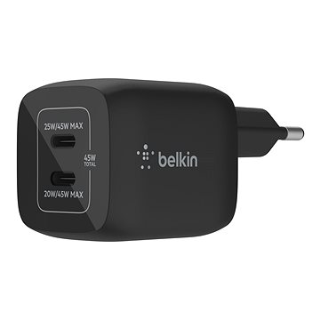E-shop Belkin Boost Charge 45W PD PPS Dual USB-C GaN Charger Universal, Black