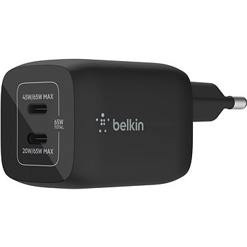 E-shop Belkin Boost Charge 65W PD PPS Dual USB-C GaN Charger Universal, Black