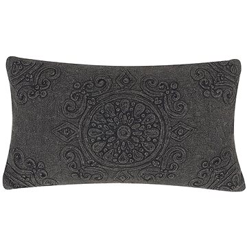 BELIANI, Dekorativní bavlněný polštář 30 x 50 cm tmavě šedý VELOOR, 203193