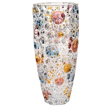 Bohemia Jihlava skleněná váza Lisboa 35,5 cm barevná