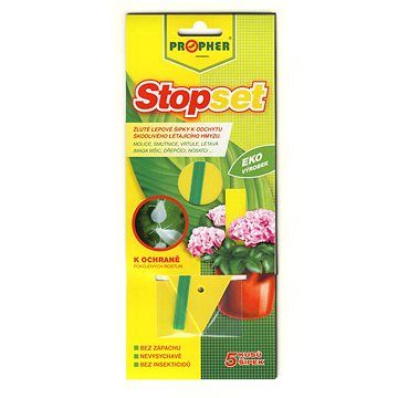 PROPHER Stopset, žlté šípky proti muškám na izbových rastlinách