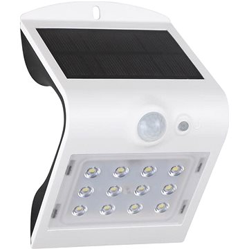LED solární svítidlo se senzorem pohybu 2W/4000K/220Lm/IP65/Li-on 3,7V/1200mAh, bílé