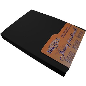 Brotex Jersey prostěradlo černé, 90 × 200 cm, jednolůžko