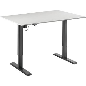 AlzaErgo Table ET2.1 černý + deska TTE-03 160x80cm bílá dýha