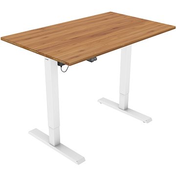 AlzaErgo Table ET2.1 bílý + deska TTE-01 140x80cm bambusová