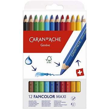 CARAN D'ACHE Fancolor Maxi 12 barev