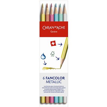 E-shop Caran D'ache Fancolor Metallic 6 barev