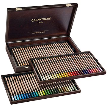 CARAN D'ACHE Art Bleistiftpastelle 84 Farben in Holzbox
