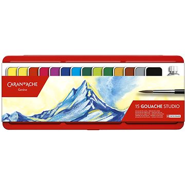 CARAN D'ACHE Kvašové barvy pánvičky 15 barev