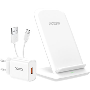 Choetech 15W bracket wireless fast charger 15W, white+ charger + AB cable 1.2m white