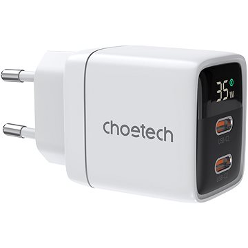 E-shop ChoeTech PD35W Dual Type-C GAN PD35W Wall Charger, white