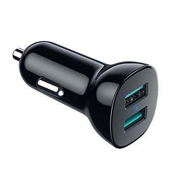 E-shop ChoeTech Quick 2x QC3.0 USB-A Car Charger Black