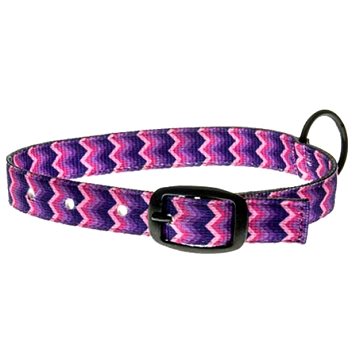 COBBYS PET Textilný obojok fialovo-ružovo-žlto-modrý 25 mm/55 cm
