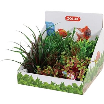 Zolux Dekorácia do akvárií rastlina na kamienky podlhovasté listy 26,5 cm