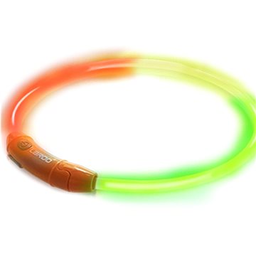 LaRoo LED obojok gradient oranžovo-fialový USB 45 cm
