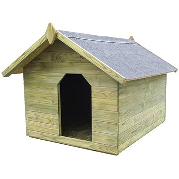 Záhradná psia búda s otváracou strechou impregnovaná borovica 105,5 × 123,5 × 85 cm