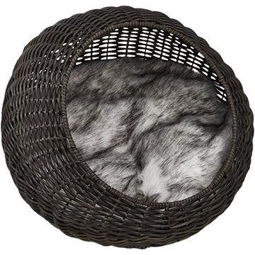 Pet Star Ručne pletený ratanový kôš s vankúšom 52 × 35 cm