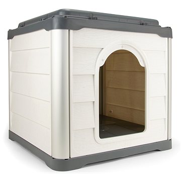 Loboo Domček pre psov a mačky Smartkave cube antracit s rovnou strechou 76,5 × 66 × 66,5 cm