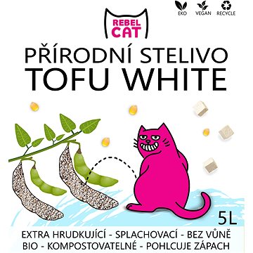 Rebel Cat prírodné stelivo hrudkujúce Tofu White 5 l