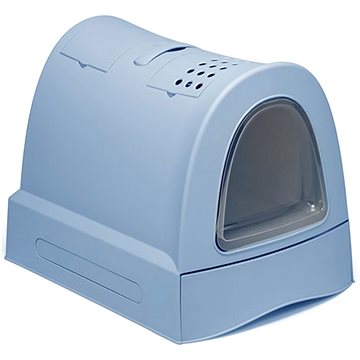IMAC Krytý mačací záchod s výsuvnou zásuvkou 40 × 56 × 42,5 cm modrý