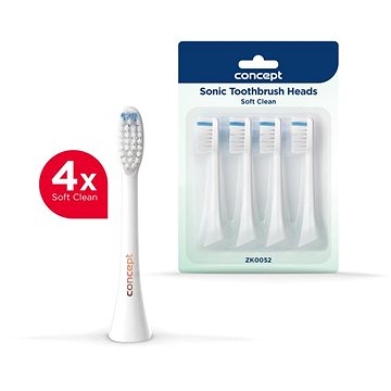 E-shop CONCEPT ZK0052 Ersatzköpfe für die Zahnbürsten PERFECT SMILE ZK500x, Soft Clean - 4 Stück - weiß