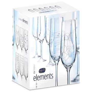 Crystalex sklenice na šampaňské 190ml 6ks ELEMENTS