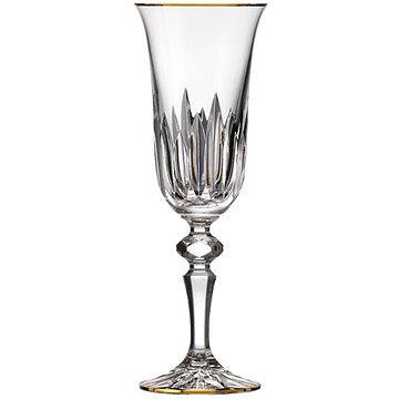 Bohemia Crystal Sada sklenic na šampaňské 2 ks 150 ml PRISMA LINE GOLD