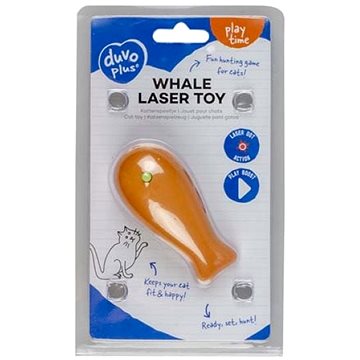 DUVO+ Laserová hračka pre mačky veľryba 8 × 4 × 4 cm mix farieb 1 ks