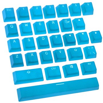 Ducky Rubber Keycap Set, 31 kláves, Double-Shot Backlight - modrá