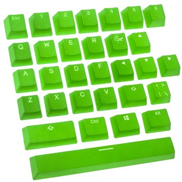 Ducky Rubber Keycap Set, 31 kláves, Double-Shot Backlight - zelená