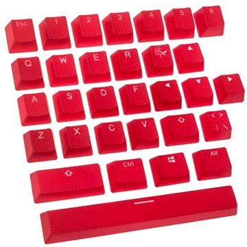 Ducky Rubber Keycap Set, 31 kláves, Double-Shot Backlight - červená