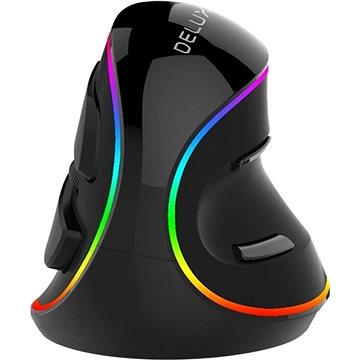E-shop DELUX M618PR Rechargeable RGB Vertical Mouse - schwarz