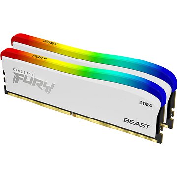 E-shop Kingston FURY 16GB KIT DDR4 3600MHz CL17 Beast RGB Weiß Sonderedition