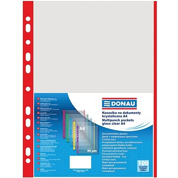 E-shop DONAU A4/40 Micron, matt mit rotem Streifen - Packung mit 100 Stück