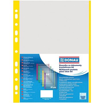 E-shop DONAU A4/40 Micron, matt mit gelbem Streifen - Packung mit 100 Stück