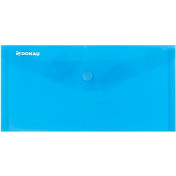 E-shop DONAU Dokumentenmappe aus Kunststoff - klappbar - mit Druckknopf - DL - transparent blau - 1 Stück