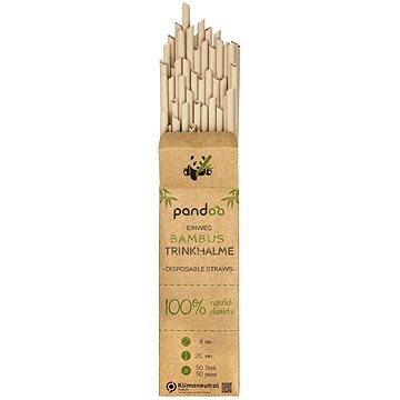 PANDOO Jednorázové bambusové brčko 50 ks