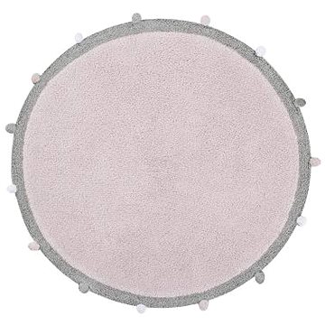 Přírodní koberec, ručně tkaný Bubbly Soft Pink 120 × 120 o cm