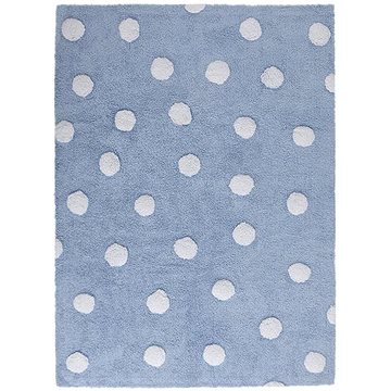 Přírodní koberec, ručně tkaný Polka Dots Blue-White 120 × 160 cm