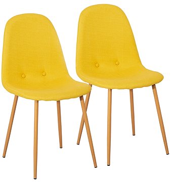 Jídelní židle LISA žlutá, set 2 ks