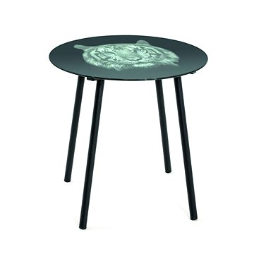 Kulatý stolek Tigera, 41 cm, černá / šedá