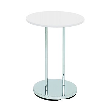 Odkládací stolek Raymond, 55 cm, bílá / chrom