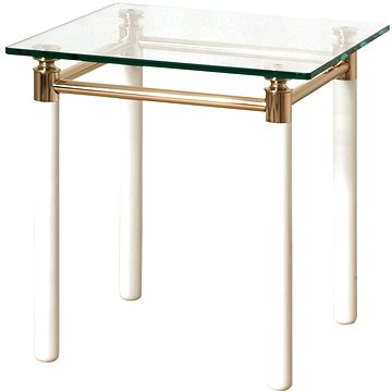 Konferenční stolek Terrell, 60 cm, bílá / zlatá